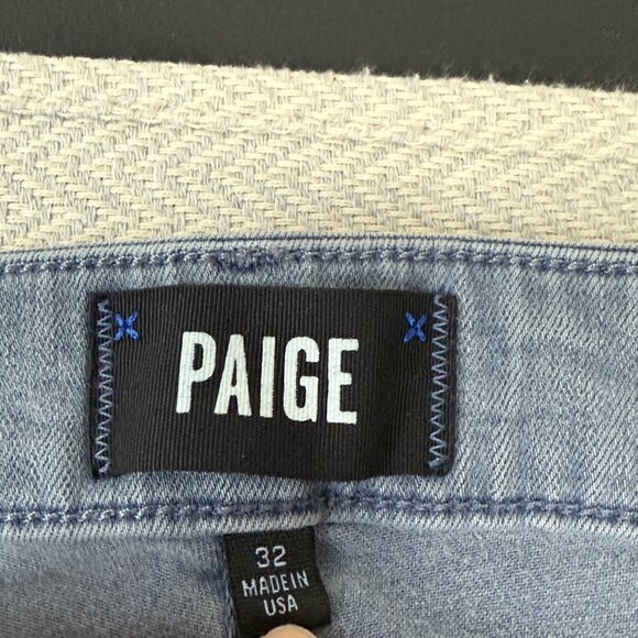 Paige Federal Jeans Mens 32x31 Gray Straight Leg Casual Stretch Mid Rise - Picture 9 of 14